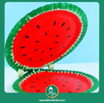 کاردستی هندوانه با بشقاب یکبار مصرف