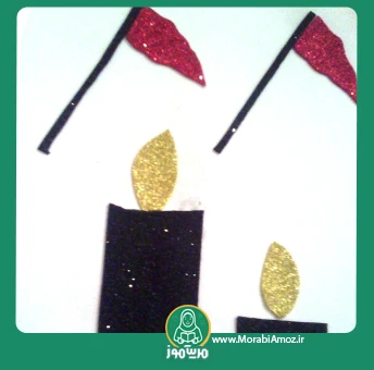 ایده کلاژ شمع و پرچم